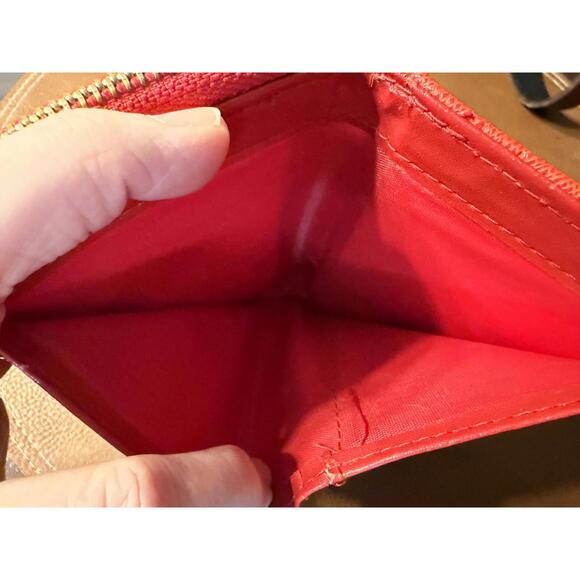 Badgley Mischka Red Textured Wallet with Gold Accent Logo - Picture 7 of 7